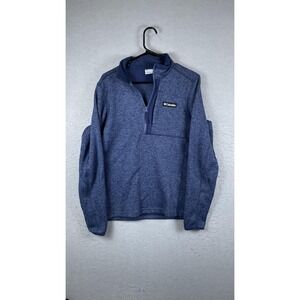 Columbia Sweater Mens Small Blue Quarter Zip Fleece Pullover‎ Outdoor Hiking